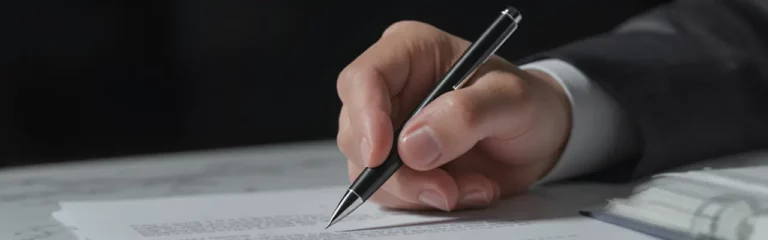 Office scene expressing the contract law training course Drafting commercial contracts.