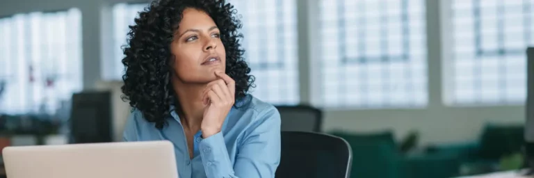 Woman think about the training options.